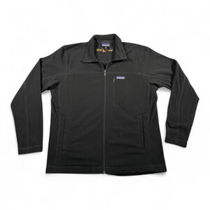 Patagonia Jacket Adult LARGE Black Fleece Micro D Basil Hayden Bourbon Logo Zip